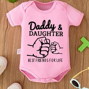 Pink Daddy & Daughter Best Friends for Life Onesie Sz 9-12 mo